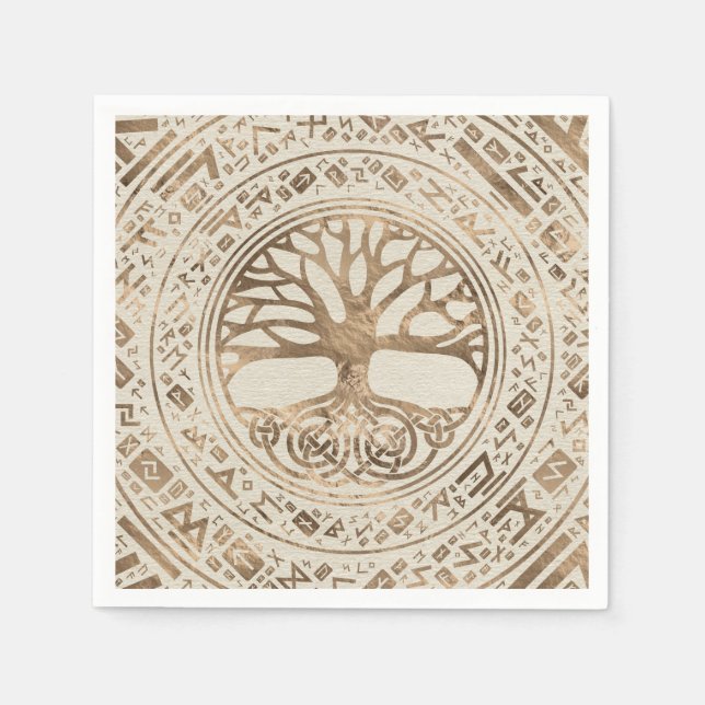 Guardanapo De Papel Árvore da vida - Padrão Runic de Yggdrasil (Frente)