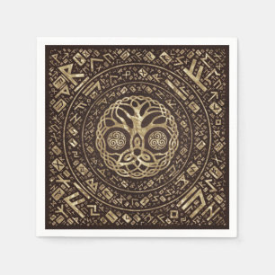 Guardanapo De Papel Árvore da vida - Yggdrasil com Trinity Knot