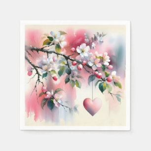 Guardanapo De Papel Árvore De Caranguejo De Aquarela Com Coração