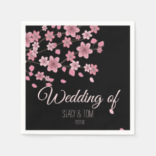 Guardanapo De Papel Árvore de Cerejeira Elegante Pétalas Casamento Pre