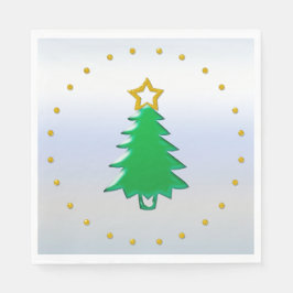 Guardanapo De Papel Árvore de Férias com Estrela Dourada no Fundo Prat