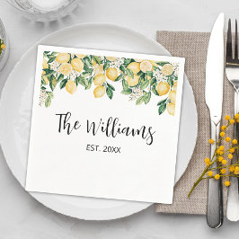 Guardanapo De Papel Árvore de limão amarela monograma