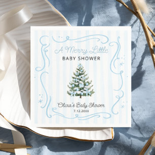 Guardanapo De Papel Árvore de Natal Azul Inverno Baby Shower