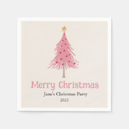 Guardanapo De Papel Árvore de Natal Bonita Festa Rosa Esbranquiçada