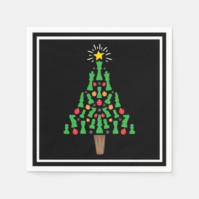 Guardanapo De Papel Árvore de Natal Chess Piece (Frente)