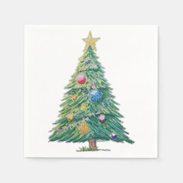 Guardanapo De Papel Árvore de Natal Colorida