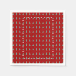 Guardanapo De Papel Árvore de Natal com arcos vermelhos