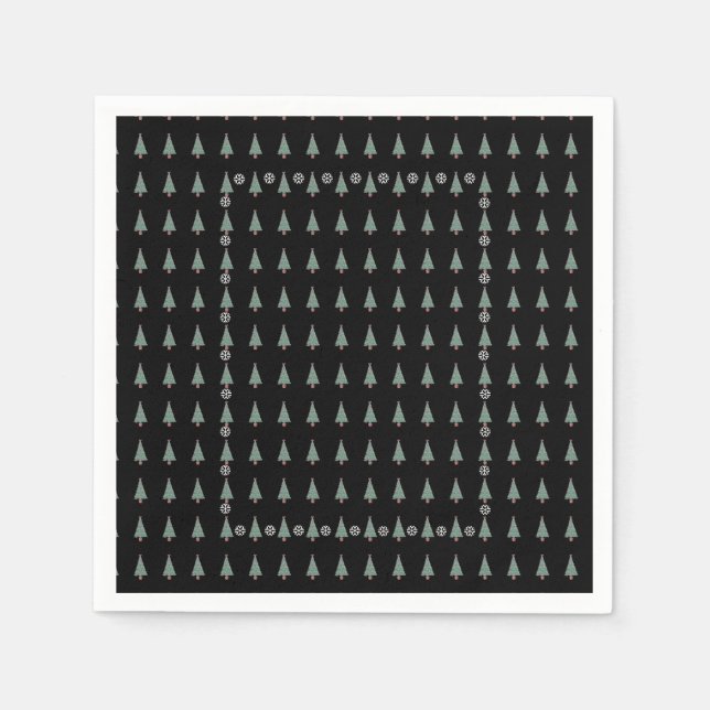 Guardanapo De Papel Árvore de Natal com arcos vermelhos (Frente)