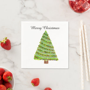 Guardanapo De Papel Árvore de Natal de Aquarela Napkins