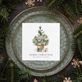Guardanapo De Papel Árvore de Natal Elegante Watercolor