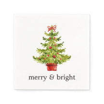Árvore de Natal em Aquarela Papel Merry & Bright