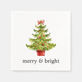 Guardanapo De Papel Árvore de Natal em Aquarela Papel Merry & Bright