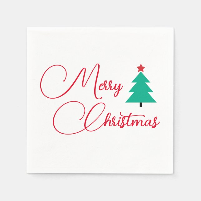Guardanapo De Papel Árvore de Natal Feliz (Frente)