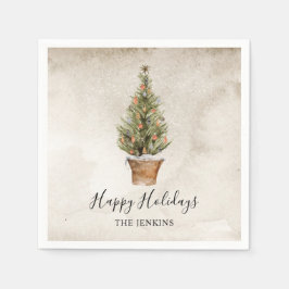 Guardanapo De Papel Árvore de Natal Feliz de Férias