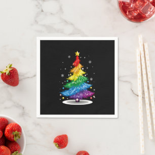 Guardanapo De Papel Árvore de Natal Gay LGBT Orgulho Arco-íris Natal F