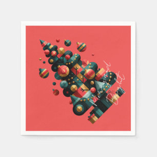 Guardanapo De Papel Árvore de Natal Geométrica