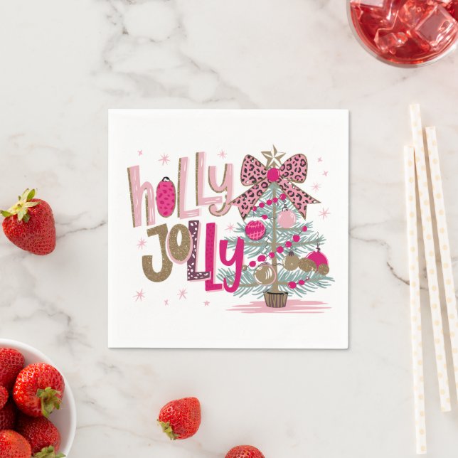Guardanapo De Papel Árvore de Natal Glitter Holly Jolly (Insitu)