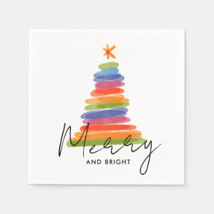 Guardanapo De Papel Árvore de Natal Moderna de Watercolor Napkins