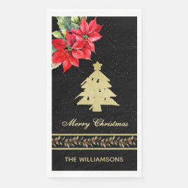 GUARDANAPO DE PAPEL ÁRVORE DE NATAL MODERNA ELEGANTE AQUARELA