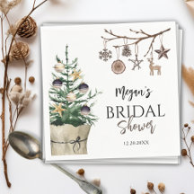 Árvore de Natal | Papel de Jantar de Noivado Boho 