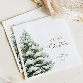 Guardanapo De Papel Árvore de Natal Pinheiro Nevada Natal