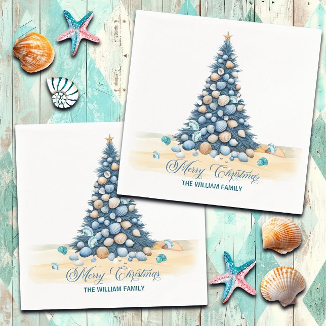 Guardanapo De Papel Árvore de Natal Praia Feliz Natal (Criador carregado)