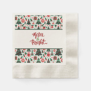 Guardanapo De Papel árvore de Natal, presentes, bengala de doce