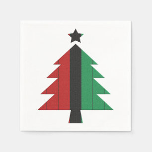 Guardanapo De Papel Árvore de Natal Red Black Green Kinara Kwanzaa