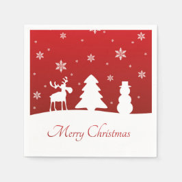 Guardanapo De Papel Árvore de Natal Reindeer Snowman