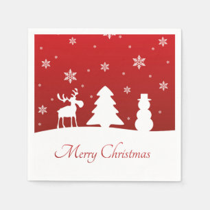 Guardanapo De Papel Árvore de Natal Reindeer Snowman
