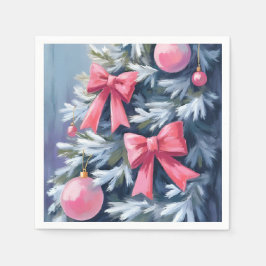 Guardanapo De Papel Árvore de Natal Rosa | Arcos Enfeites Aquarela