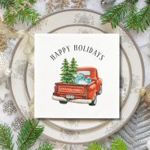 Árvore de Natal Rustic Red Truck Feliz Feriados