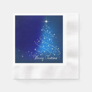 Guardanapo De Papel Árvore de Natal Sparkling, azul, partido