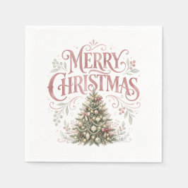 Guardanapo De Papel Árvore de Natal Tradicional Rosa | Pinkmas