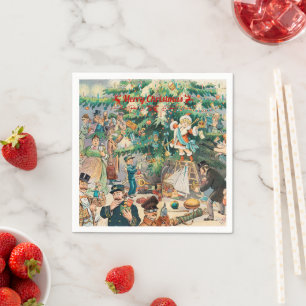 Guardanapo De Papel Árvore de Natal Vintage Litográfica