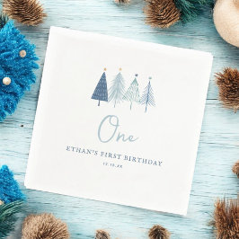 Guardanapo De Papel Árvore de Natal Winter Onederland Boy 1rua Birthda