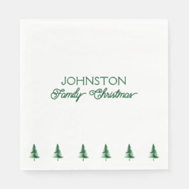 Guardanapo De Papel Árvore de Pinheiros Verde de Natal