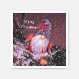 Guardanapo De Papel Árvore Feriada Gnomo de Natal Bonita