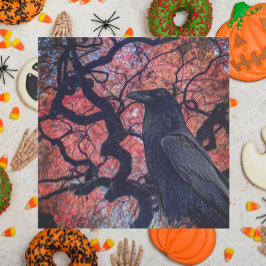 Guardanapo De Papel Árvore mapeada japonesa preto e verde