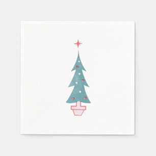 Guardanapo De Papel Árvore Natal Vintage 1950 Art