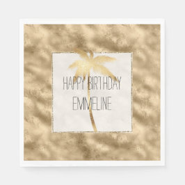 Guardanapo De Papel Árvore Palm Dourada Antiquada