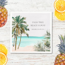 Guardanapo De Papel Árvore Tropical Personalizada deixa praia azul