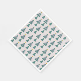 Guardanapo De Papel Árvores Bonitas Dodles Verdes Rosa