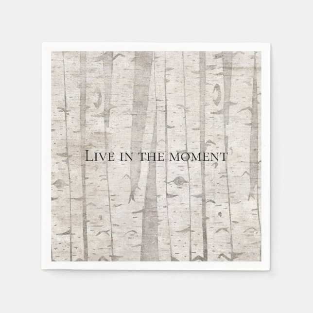 Guardanapo De Papel Árvores Brancas Rústicas (Frente)