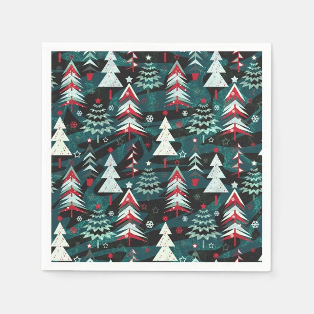 Guardanapo De Papel Árvores de Natal. (Frente)