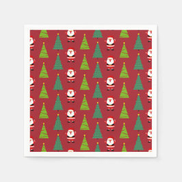 Guardanapo De Papel Árvores de Natal bonitas e Padrão de Papai Noel Ve