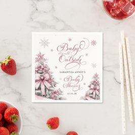 Guardanapo De Papel Árvores de Natal de inverno Flocos de neve Chá de