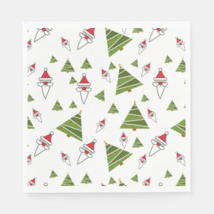 Guardanapo De Papel Árvores de Natal e Papai Noel