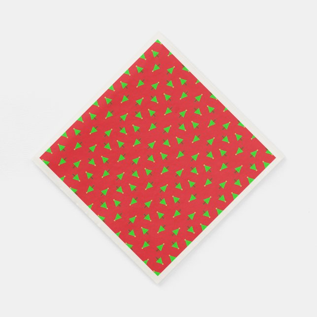 Guardanapo De Papel Árvores de Natal em vermelho (Quina)
