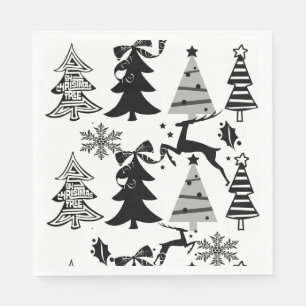 Guardanapo De Papel Árvores de Natal Livro Branco Nápoles